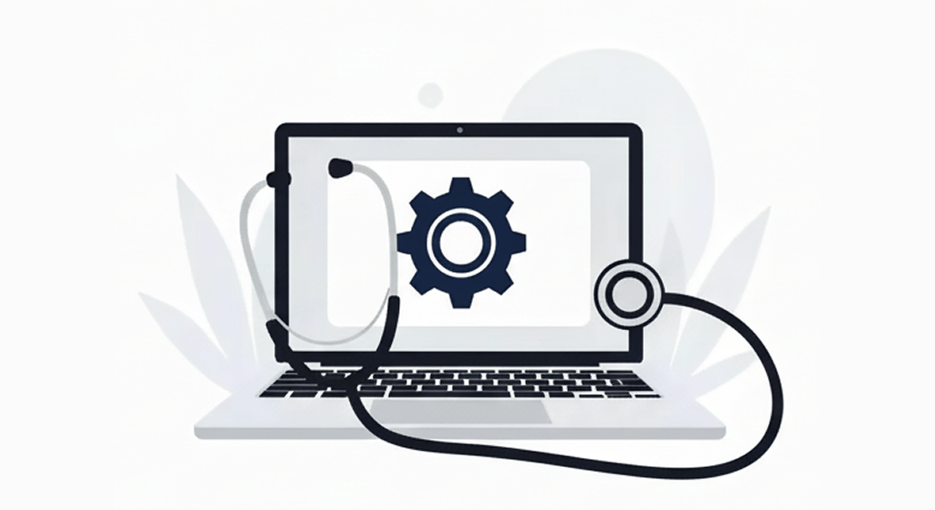 聴診器でシステムを診断する技術サポート。